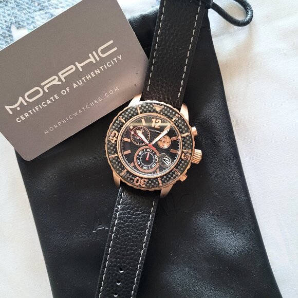 Morphic M51 Series Chronograph Leather Men's Watch - Picture 6 of 7
